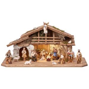 HE Nativity set 17 pcs - Alpine stable with lighting