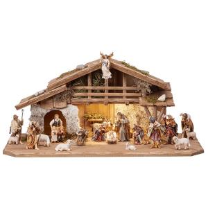 RA Nativity set 20 pcs - Alpine stable with lighting