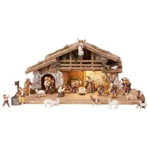 RA Nativity set 25 pcs - Alpine stable with lighting