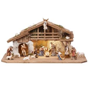 KO Nativity set 17 pcs - Alpine stable with lighting