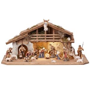 KO Nativity set 20 pcs - Alpine stable with lighting