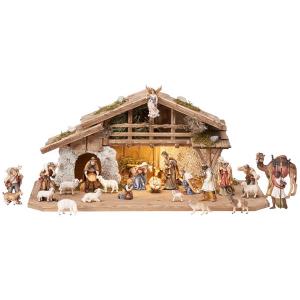 KO Nativity set 25 pcs - Alpine stable with lighting