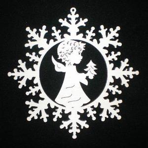 Stella neve con angioletto e albero