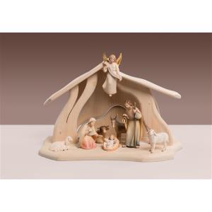 Capanna Notte Sacra + 8 figure Presepe Luce