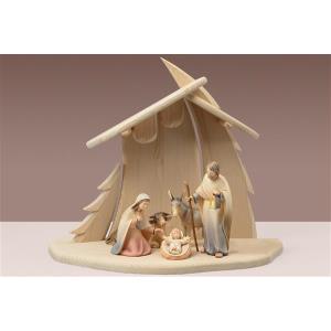 LI Capanna Albero di natale + 5 statue Presepio Luce