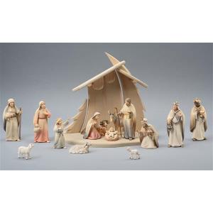 LI Stable Christmastree + 15 figurines Light nativity
