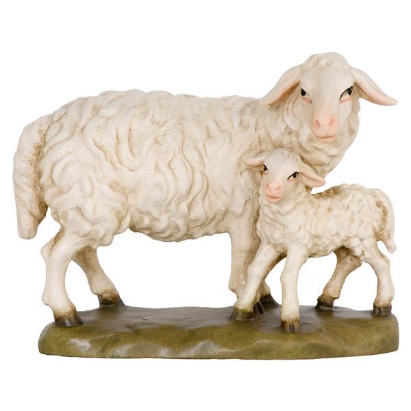 Schaf stehend mit Lamm - lasiert