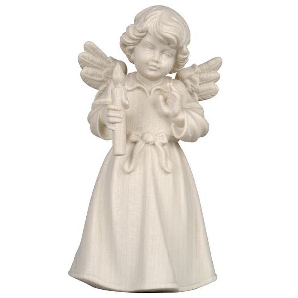 Bell angel standing with candle - natural