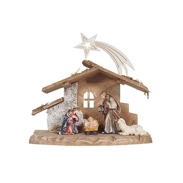 RA Nativity Set 5 pcs.-Stable Tyrol for H.Fam. with Comet - color