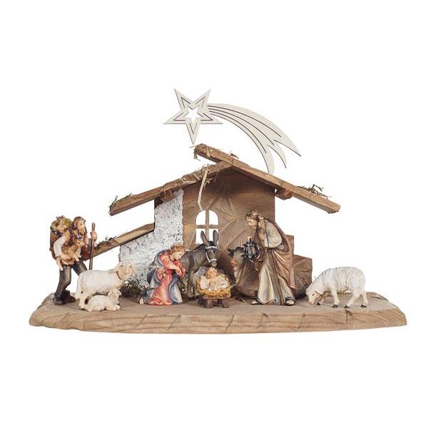 RA Nativity set 9 pcs-Stable Tyrol with Comet - color