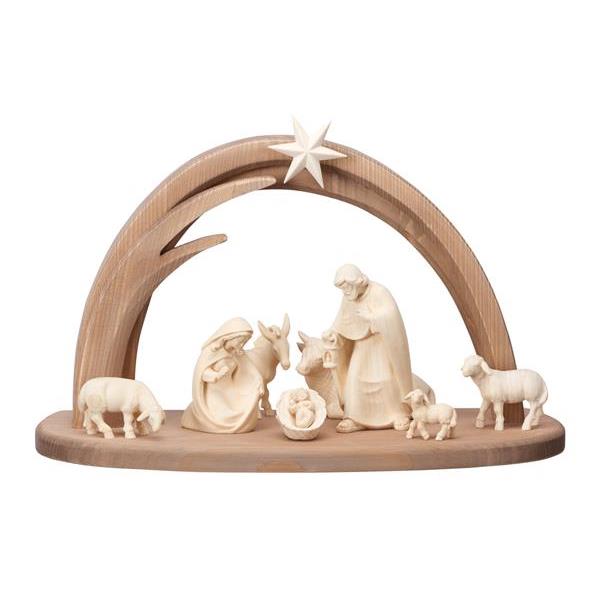 PE Nativity Set 10 pcs. - Stable Leonardo - natural