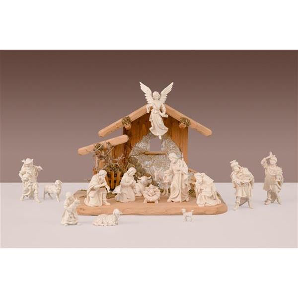 IN Set 15 figurines + stable Holy Night - natural