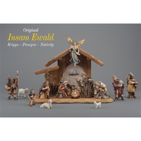 IN Set 15 figurines + stable Holy Night - color