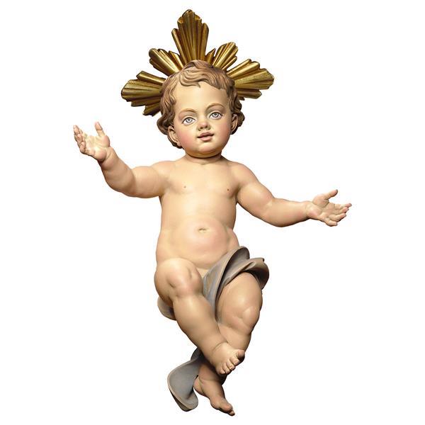 Gesù Bambino Ulrich con Raggiera - Tiglio scolpito - colorato